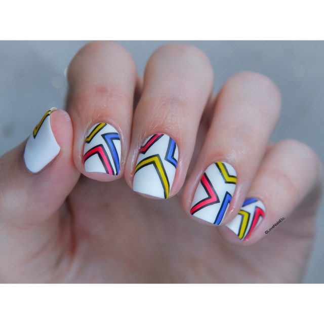 Nail Art Mondrian Stamping leadlight technque _ MoYou Artist 28 _ Love Nails Etc _ Matte nail polish3